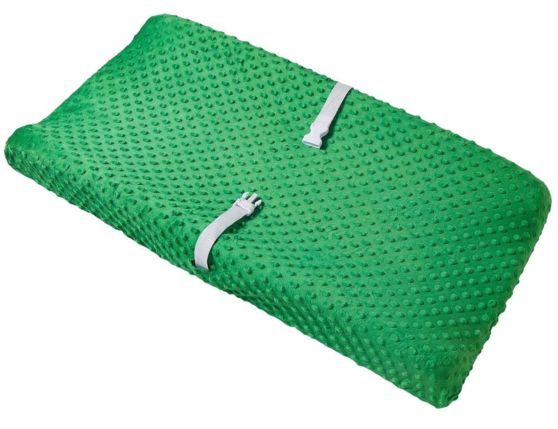 Aullar Solid Changing Table Pad Cover Cradle Sheet, Fits 32"/34''x16 Contoured Diaper Changing Pad, Ultra Soft Cozy Dots Plush Changing Table Covers, Breathable Wipeable Removable (Fern Green) - Image 3